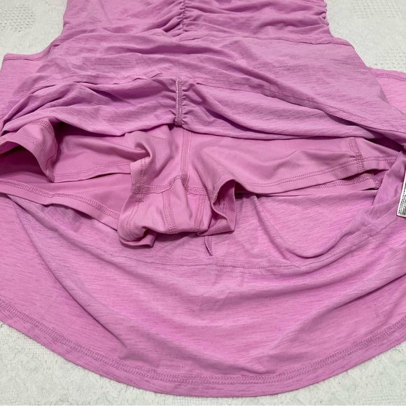 FP Movement Ruched Sleeveless Mini Dress Built-In Shorts Pink Size Large - Picture 9 of 13